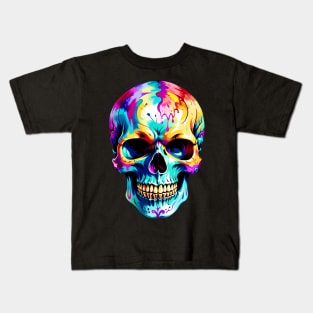 Colored Skull Design in Vibrant Vector Style Kids T-Shirt